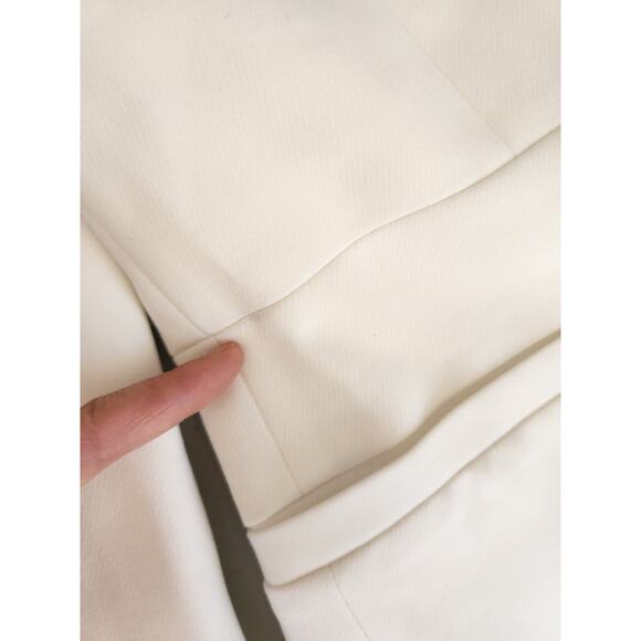 NWD L'AGENCE Single-button Contrast Lapel Smoking Blazer Size 2 White #1K458 - Picture 9 of 13
